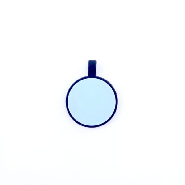 placa redonda para collar de perro blanca