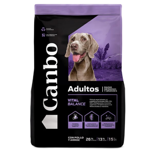 canbo con pollo y arroz 15kg adultos